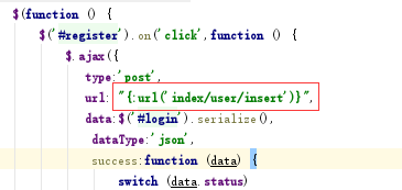 關(guān)于thinkphp 5.1中，ajax提交數(shù)據(jù)url的格式寫法，加花括號(hào)就出錯(cuò)，請(qǐng)老師指點(diǎn)