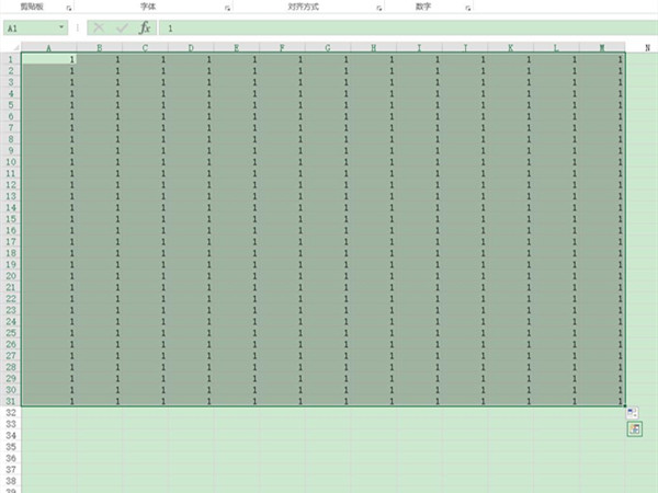 怎么全選excel表格的全部數據