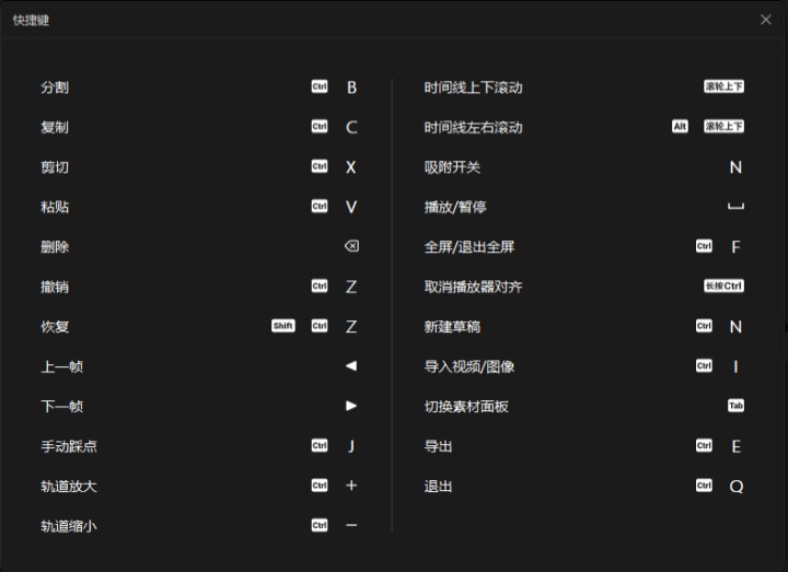 剪映window專業電腦版快捷鍵大全