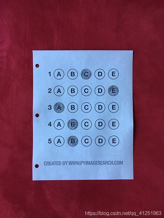 python OpenCV實現(xiàn)答題卡識別判卷