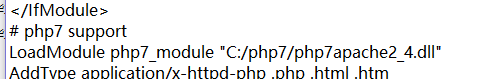 配置Apache時，添加對PHP的支持時語法錯誤