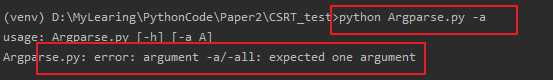 Python包argparse模塊常用方法
