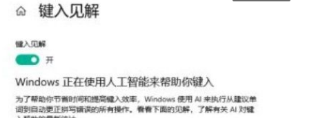Win10系統怎么開啟鍵入見解？Win10系統開啟鍵入見解的方法