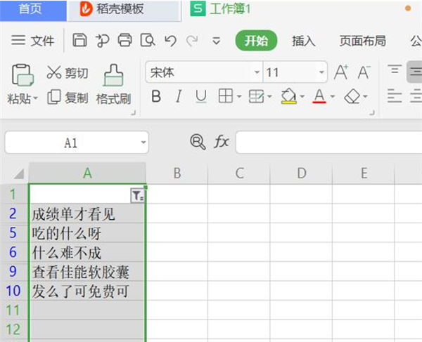 WPS Excel同時(shí)篩選多個(gè)關(guān)鍵字的方法！