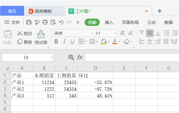 如何在WPS的Excel中計算環比增長率？