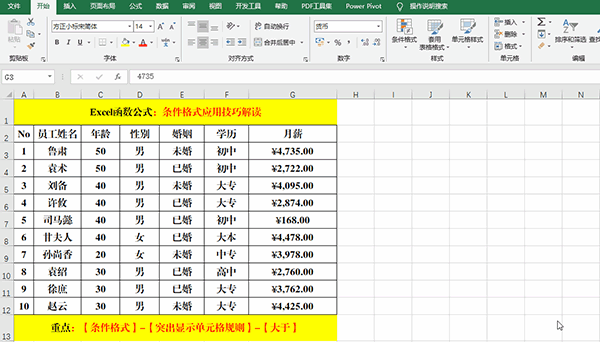Excel 2019中使用條件格式分析數據的7類方法教學