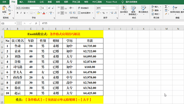 Excel 2019中使用條件格式分析數據的7類方法教學
