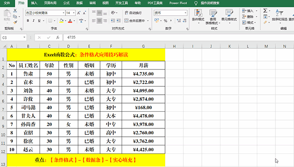 Excel 2019中使用條件格式分析數據的7類方法教學