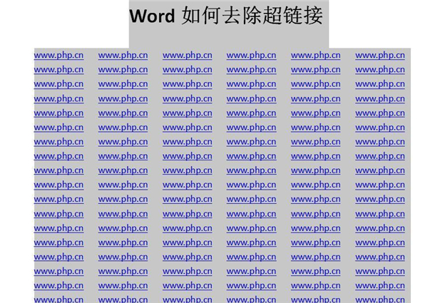 Word中如何快速去除超鏈接？