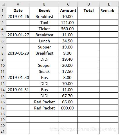 Python 對Excel求和、合并居中的操作
