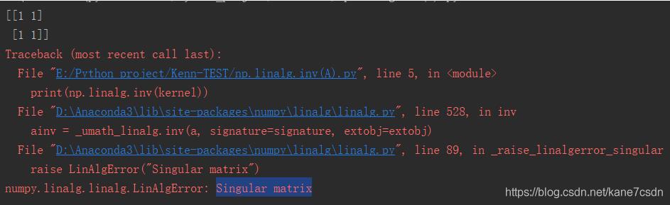Python 如何求矩陣的逆