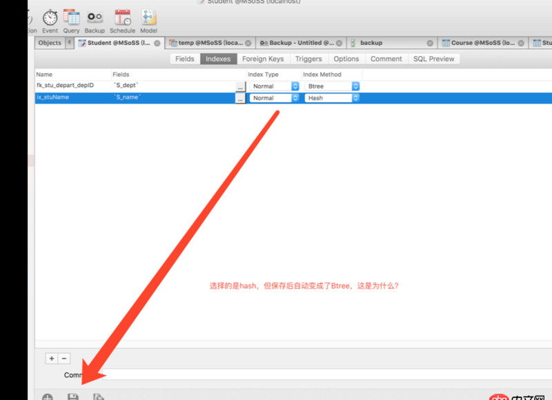 navicat - 數據庫建索引選擇的是hash，但保存后自動變成了btree|實踐時mysql四種引擎都有什么要注意的？