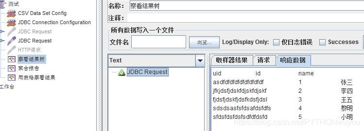 python軟件測試Jmeter性能測試JDBC Request(結(jié)合數(shù)據(jù)庫)的使用詳解