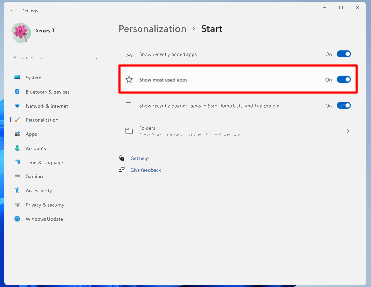 如何在Windows11“開始”菜單中隱藏或顯示最常用的應用程序？