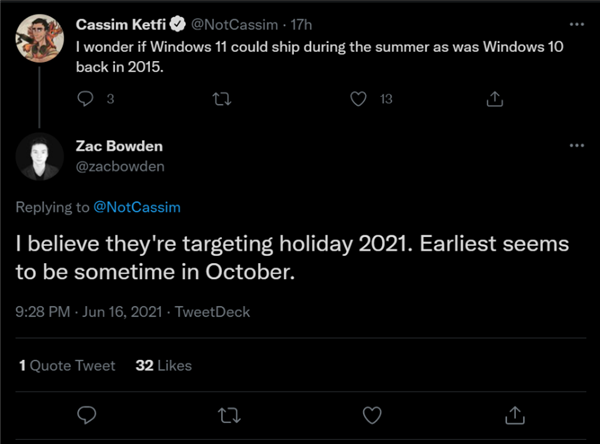 Win11正式版什么時候發布？微軟Win11發布準確時間詳情