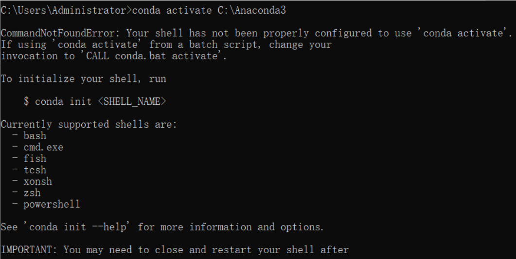 Win10系統中使用anaconda的conda activate激活環境時報錯應該怎么解決？