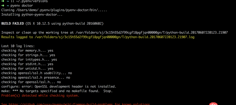 python - MAC 安裝pyenv發(fā)生的問題