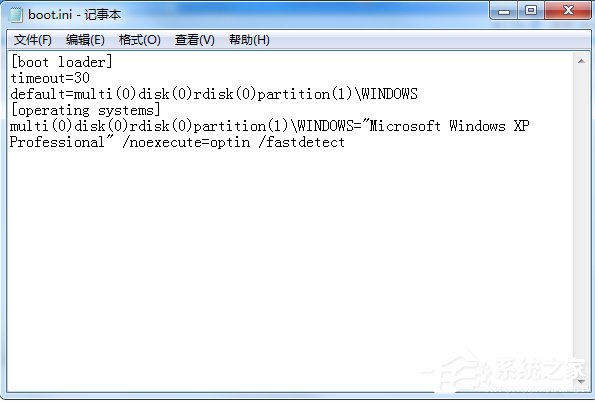 Win7系統(tǒng)開機彈出無法打開C:boot.ini文件的解決方法