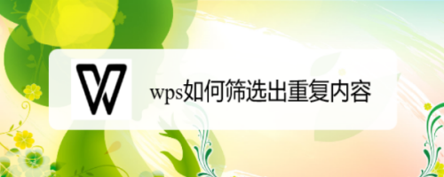 wps重復(fù)內(nèi)容怎么篩選出來