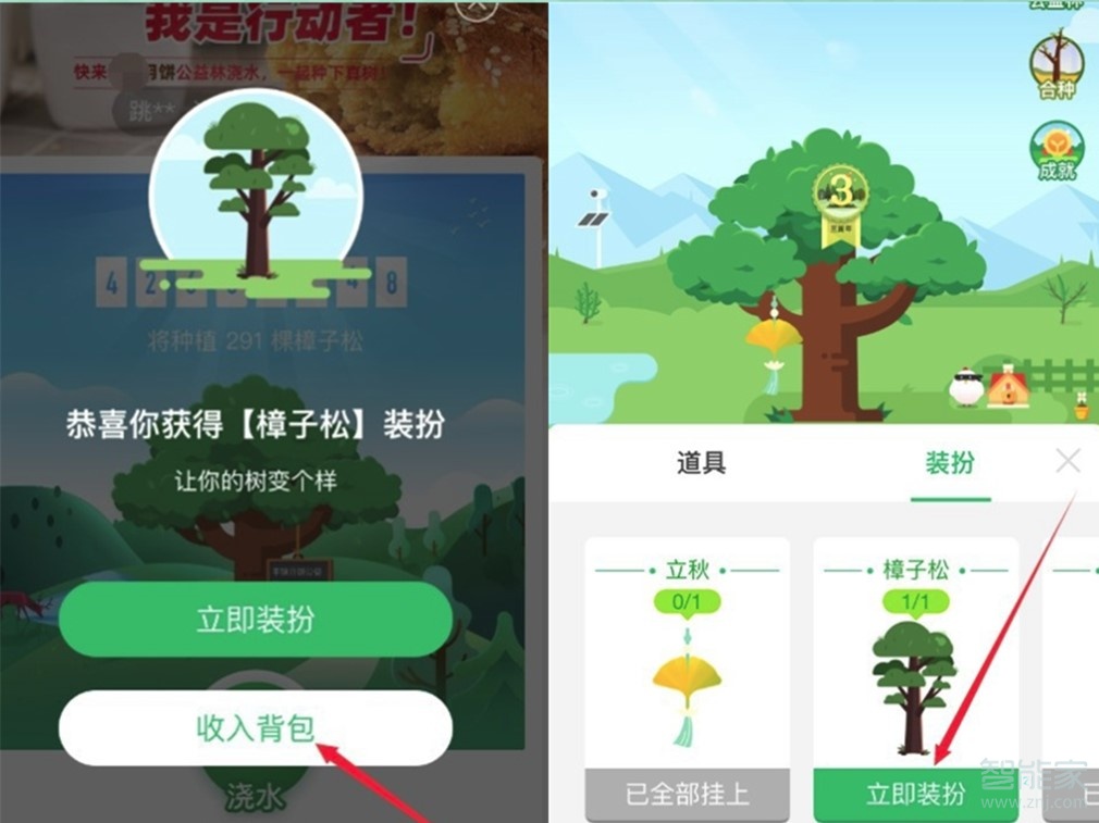 支付寶螞蟻森林怎么換樹的圖案