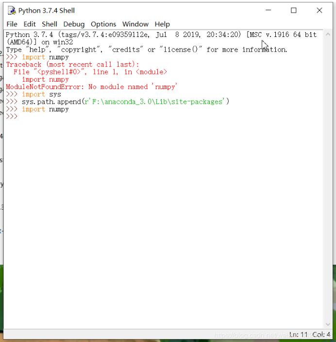在Python IDLE 下調(diào)用anaconda中的庫教程