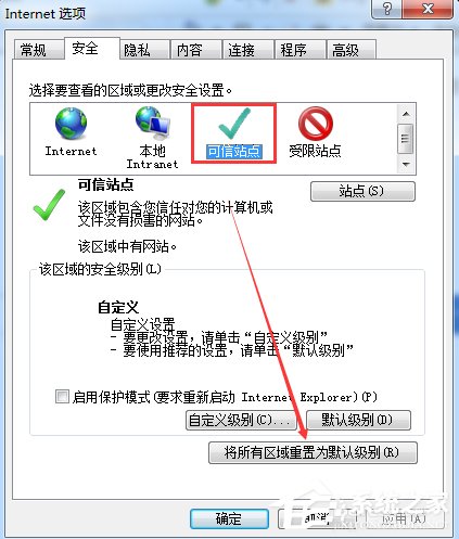 Win7網頁提示試圖打開受信任站點怎么辦？