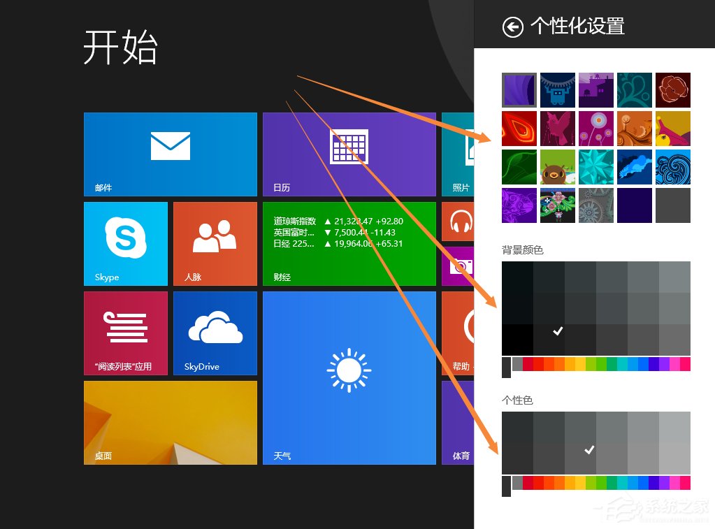Win8.1開始屏幕背景怎么設置？