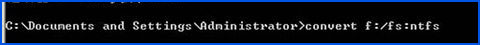 WinXP環境下磁盤格式FAT32轉NTFS命令是什么？