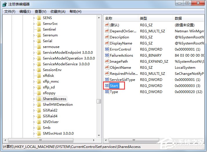 Win7無法啟用共享訪問提示錯誤1061如何解決？