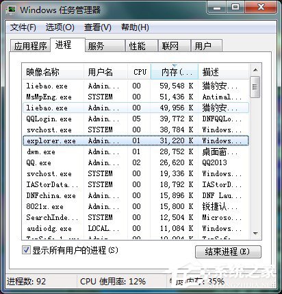 Win7任務(wù)管理器中哪些進(jìn)程可以關(guān)閉？