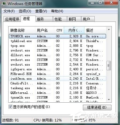 Win7任務(wù)管理器中哪些進(jìn)程可以關(guān)閉？