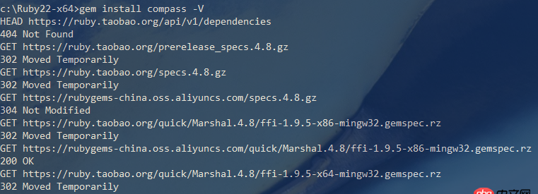 sass - gem install compass 使用淘寶 Ruby 安裝失敗，出現(xiàn) 404