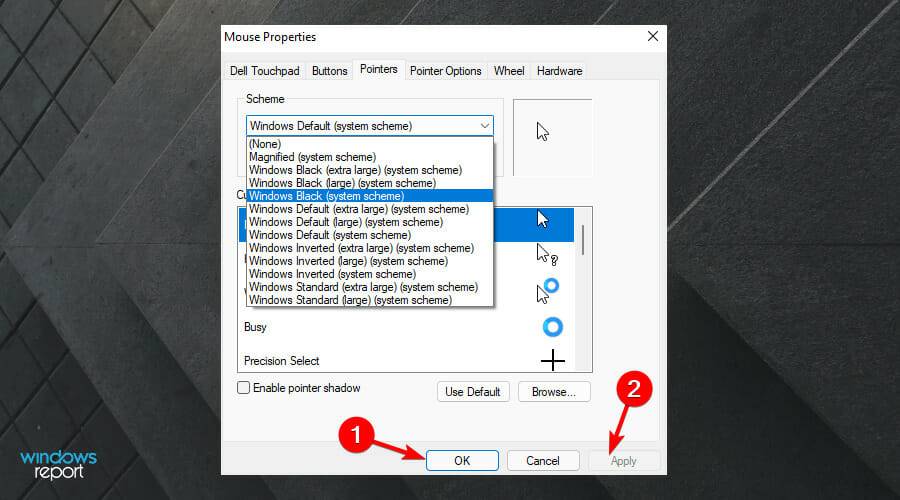 如何在Windows 11中將光標更改為暗模式？
