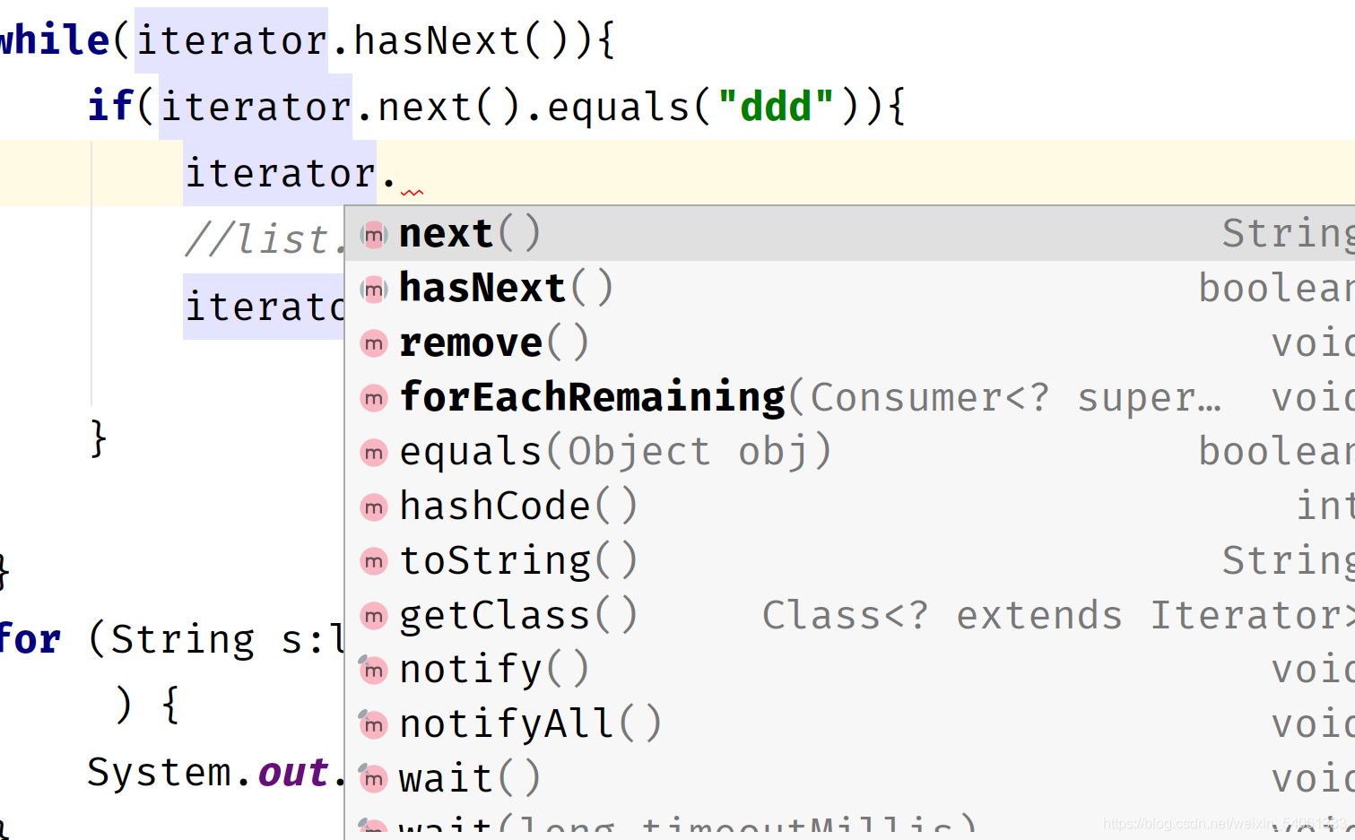 Java中Iterator與ListIterator迭代的區別