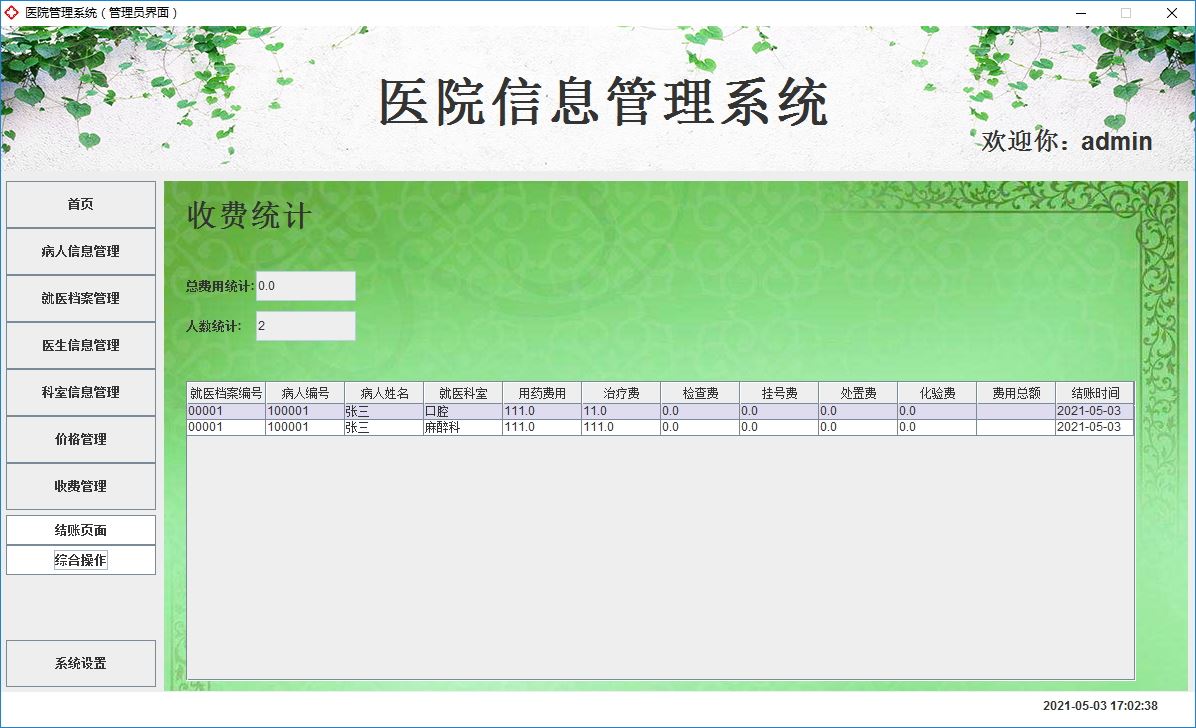 Java+Swing實現(xiàn)醫(yī)院管理系統(tǒng)的完整代碼