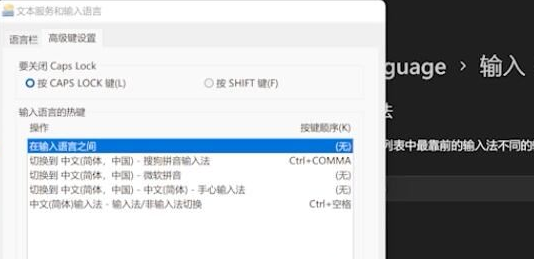 Windows11設(shè)置輸入法切換快捷鍵技巧分享