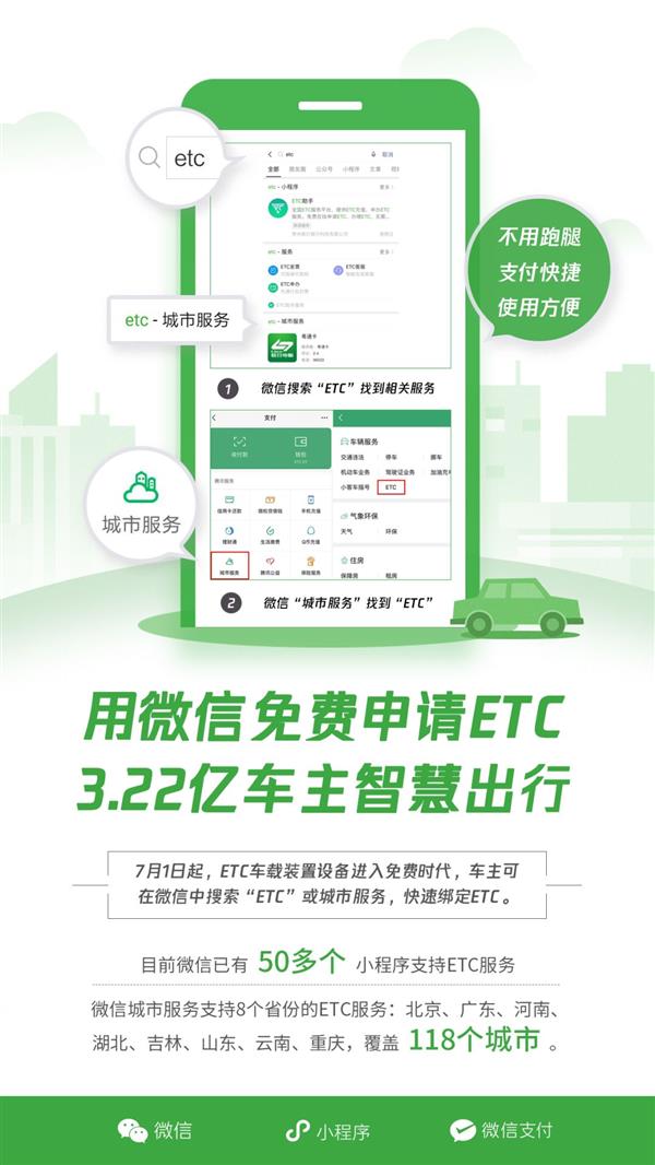 微信怎么免費通過申辦ETC？免費通過申辦ETC操作說明