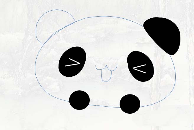 PPT手繪熊貓具體操作步驟