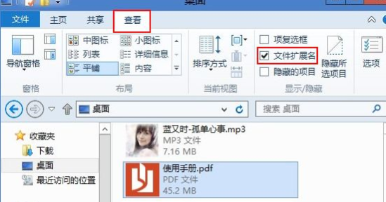 win8系統中將文件擴展名隱藏具體操作步驟