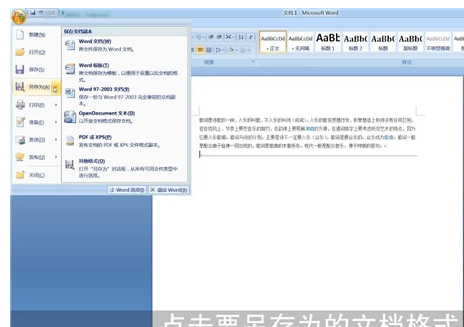 Word中實行另存為具體操作方法