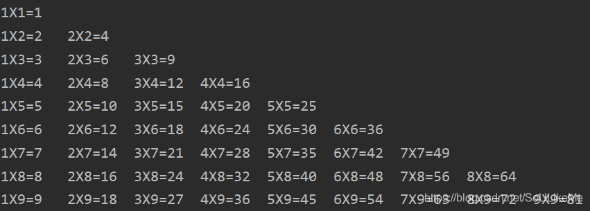 Java中四種9*9乘法表的實現(xiàn)方式(附代碼)