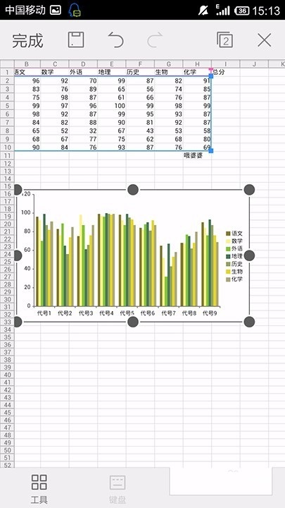 WPS Office APP表格插入圖表的方法