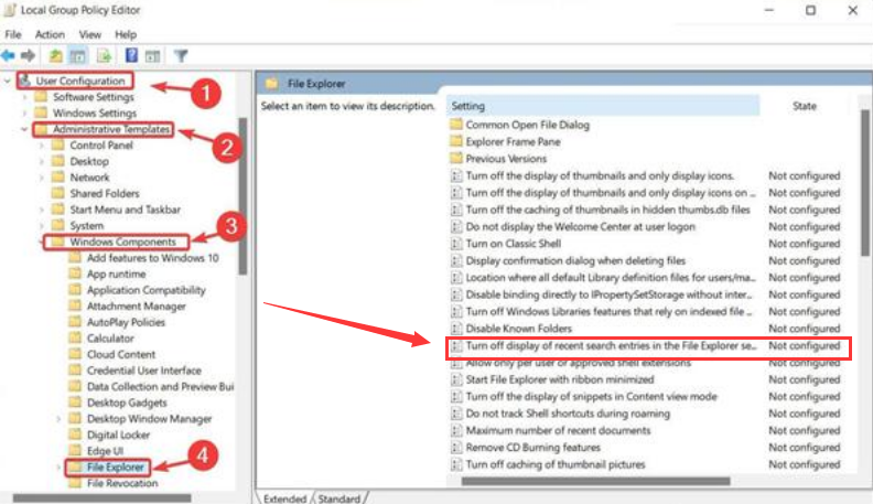 Windows11禁用資源管理器歷史搜索教程分享