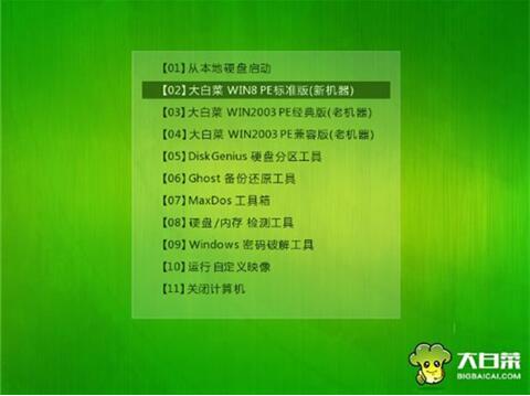 吾空s17 pro-8u筆記本使用大白菜u盤怎樣安裝win8系統？安裝win8系統步驟分享