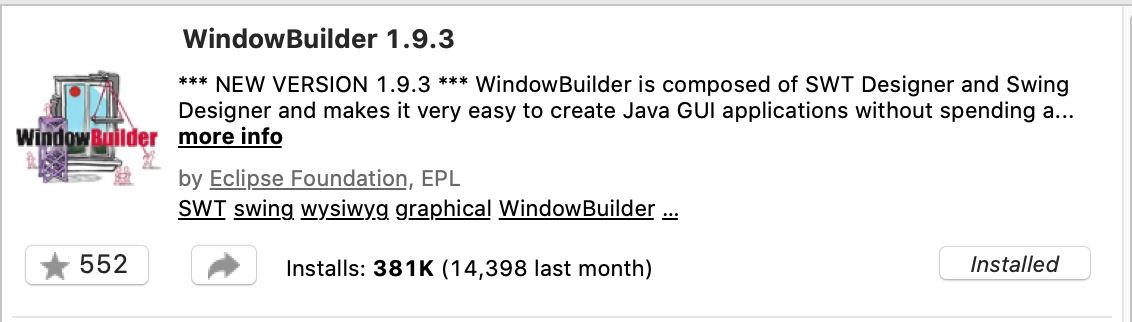 Java WindowBuilder 安裝及基本使用的教程