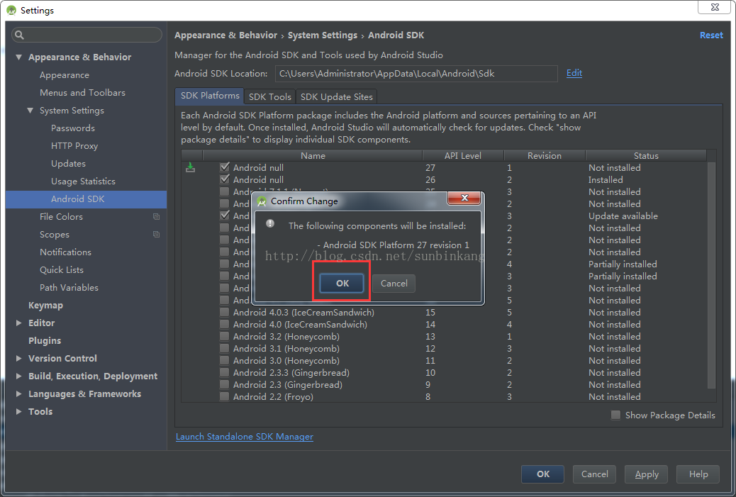 詳解如何在Android studio中更新sdk版本和build-tools版本