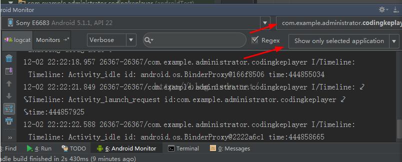 解決Android studio用真機調試時logcat一直輸出日志問題