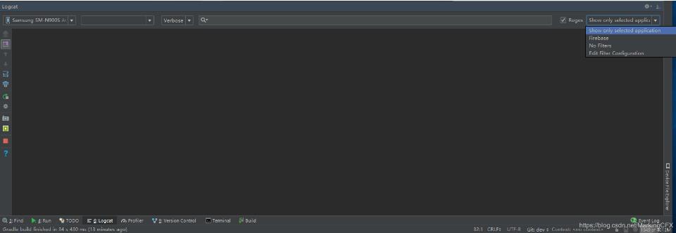 android studio logcat 無篩選 顯示全部日志 無應用包名區分方式
