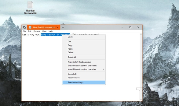 Win10記事本怎么直接選中文字進行搜索教程