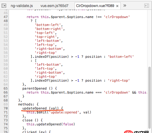 javascript - 如何在瀏覽器如chrome中審查元素時(shí)查看某個(gè)元素綁定的Vue方法？